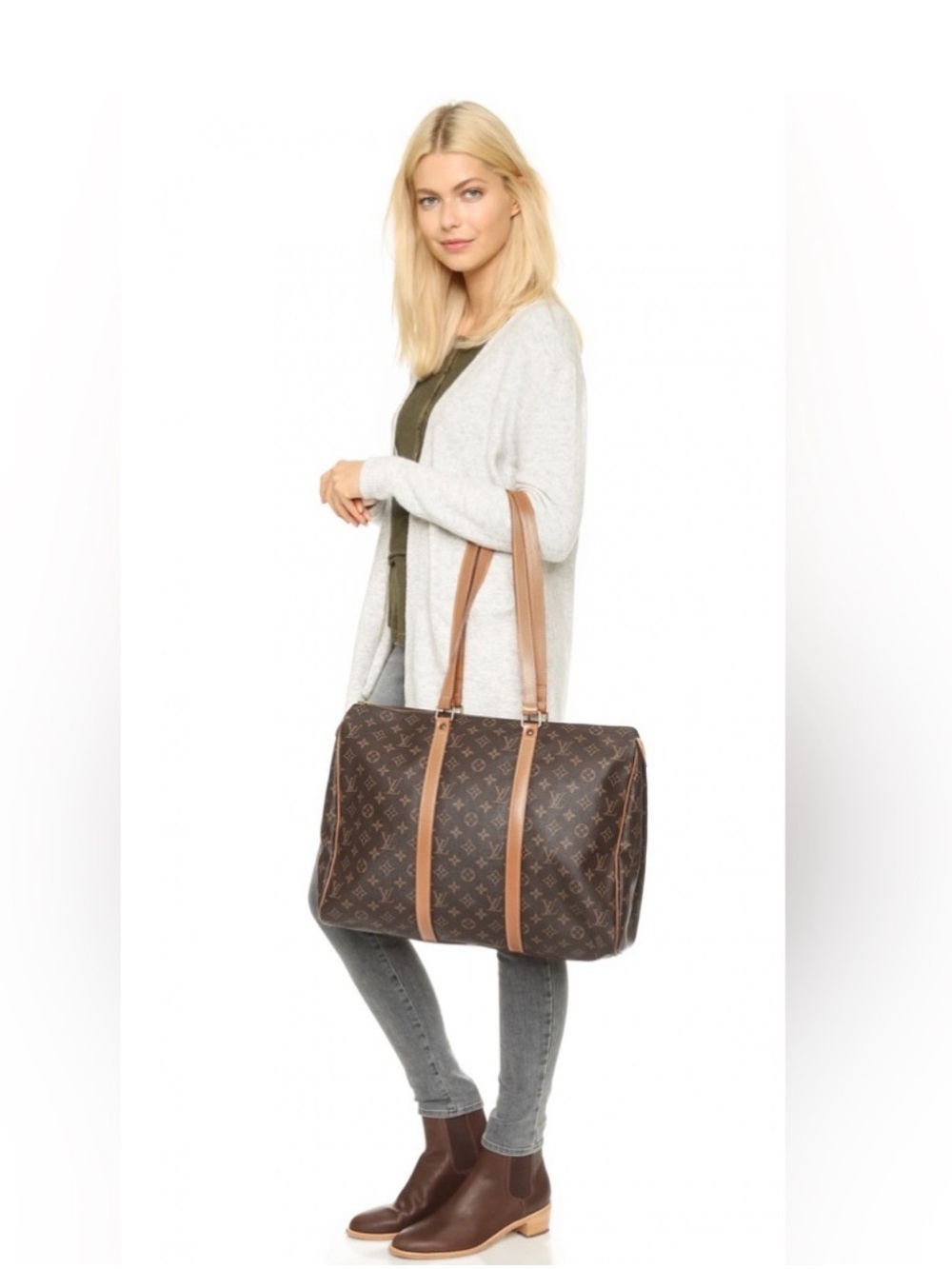 Authentic Louis Vuitton Sac Flanerie 50 monogram travel weekend tote